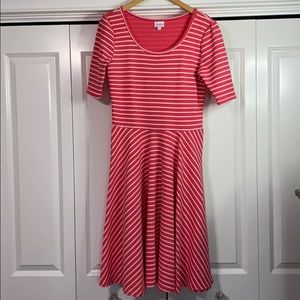 Coral Striped Dress